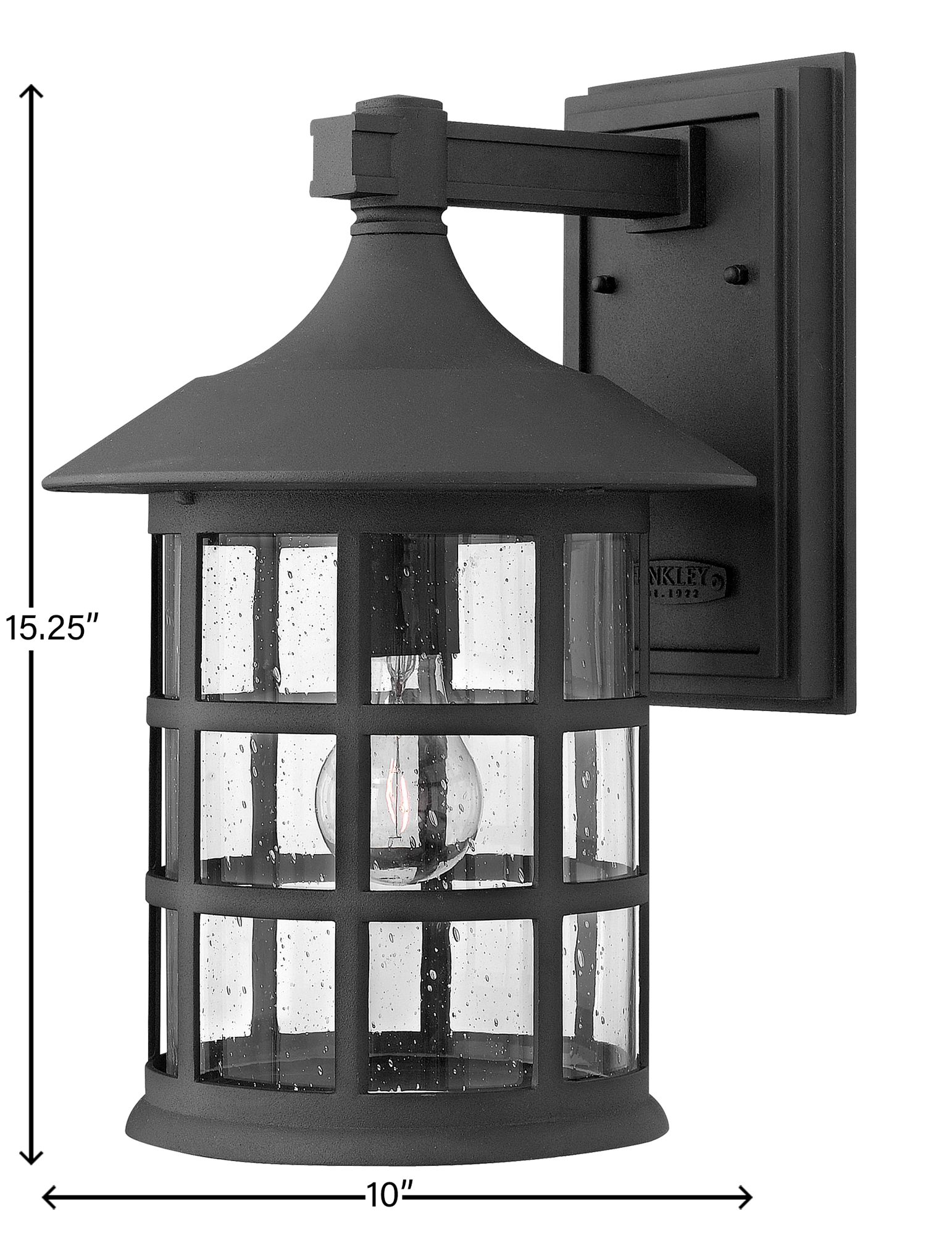 Hinkley Freeport Black 15 1/4" High Outdoor Wall Light