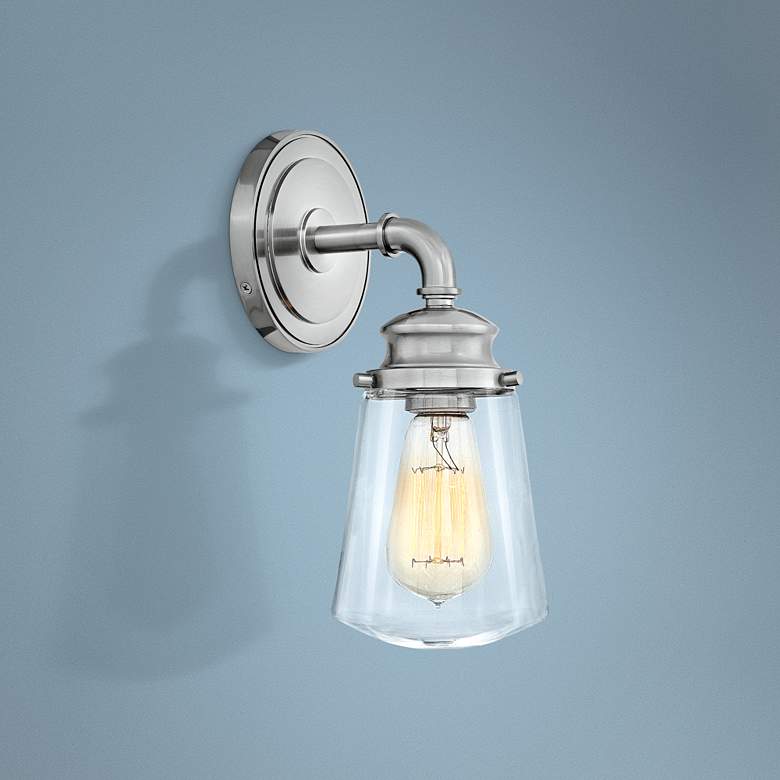 Image 1 Hinkley Fritz 11 3/4" High Brushed Nickel Wall Sconce