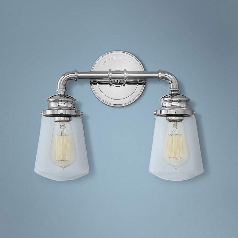 Image 1 Hinkley Fritz 11 3/4 inch High Chrome 2-Light Wall Sconce