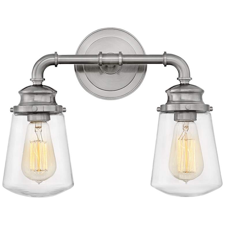 Image 2 Hinkley Fritz 11 3/4"H Brushed Nickel 2-Light Wall Sconce