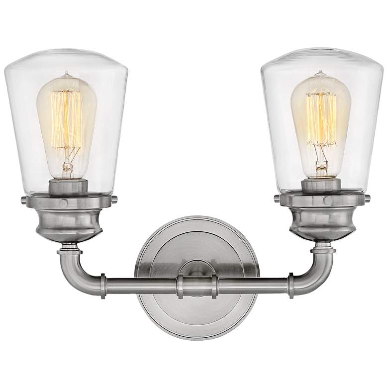 Image 5 Hinkley Fritz 11 3/4 inchH Brushed Nickel 2-Light Wall Sconce more views