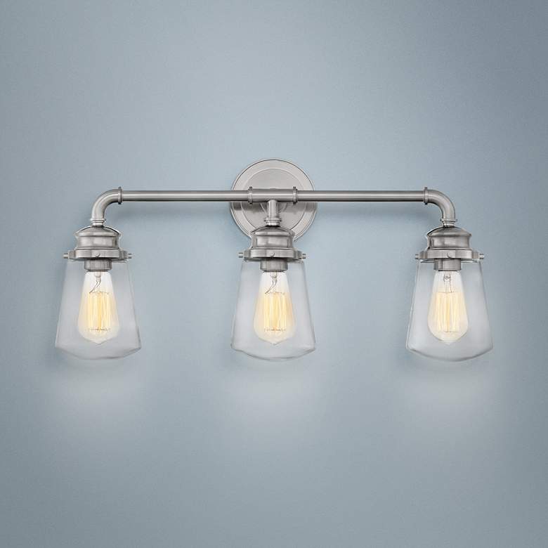 Image 1 Hinkley Fritz 24" Wide Brushed Nickel 3-Light Bath Light