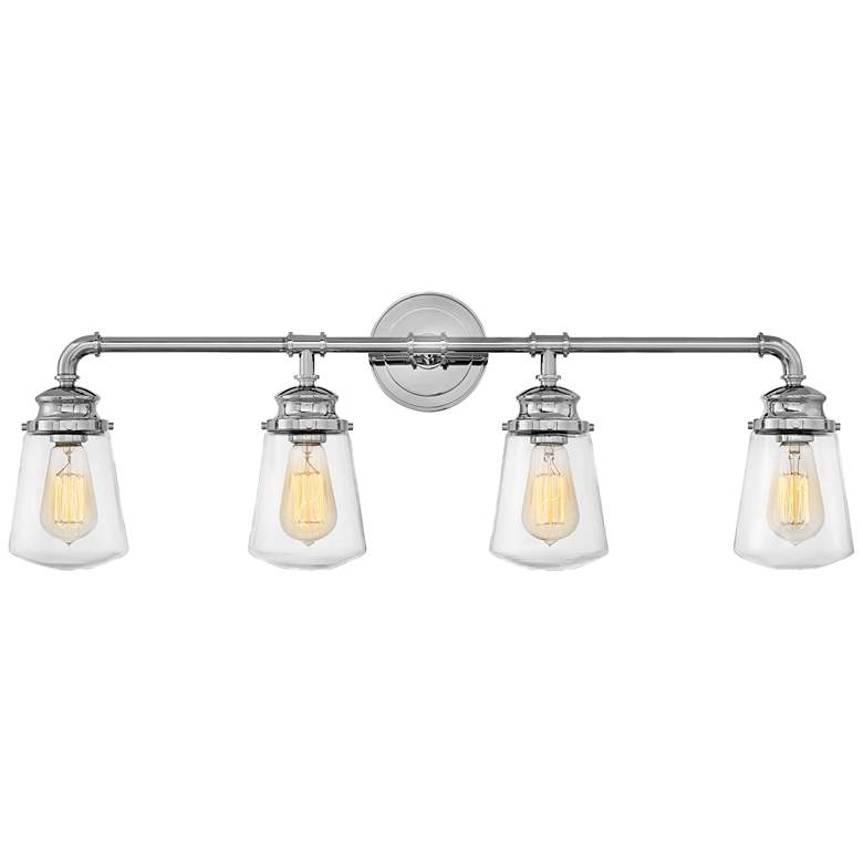 Image 1 Hinkley Fritz 33 3/4 inch Wide Chrome 4-Light Bath Light