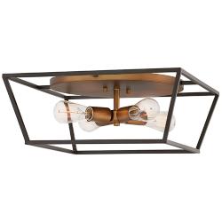 Hinkley Fulton 18" Wide Black and Dark Bronze Open Box Ceiling Light