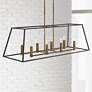2_Hinkley Fulton 48" Bronze Linear Geometric Kitchen Island Chandelier