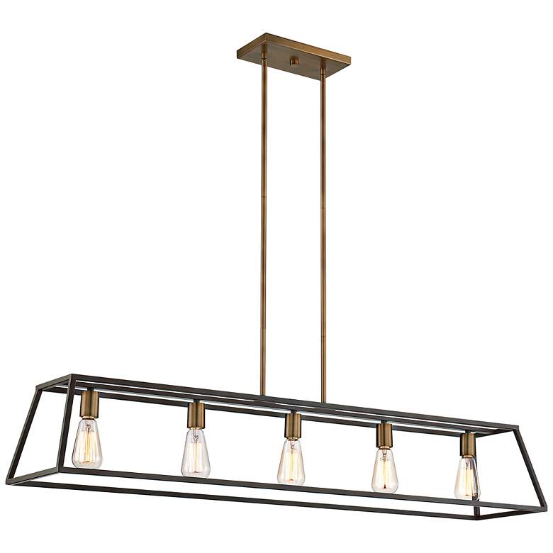 Image 2 Hinkley Fulton 50" Wide Bronze Island Linear Chandelier