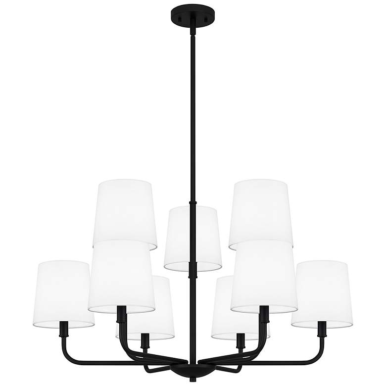 Image 2 Hinkley Gallagher 32" Wide 9-Light Two Tier Matte Black Chandelier