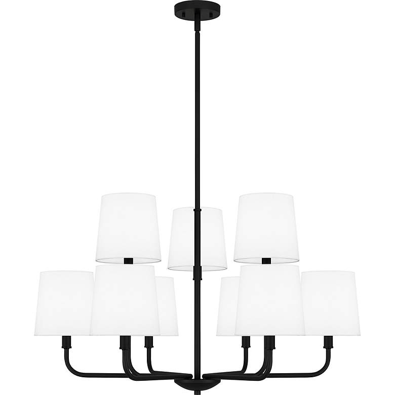 Image 3 Hinkley Gallagher 32" Wide 9-Light Two Tier Matte Black Chandelier more views