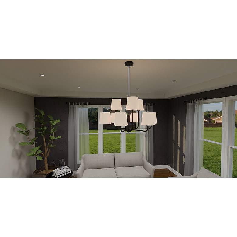 Image 4 Hinkley Gallagher 32" Wide 9-Light Two Tier Matte Black Chandelier more views