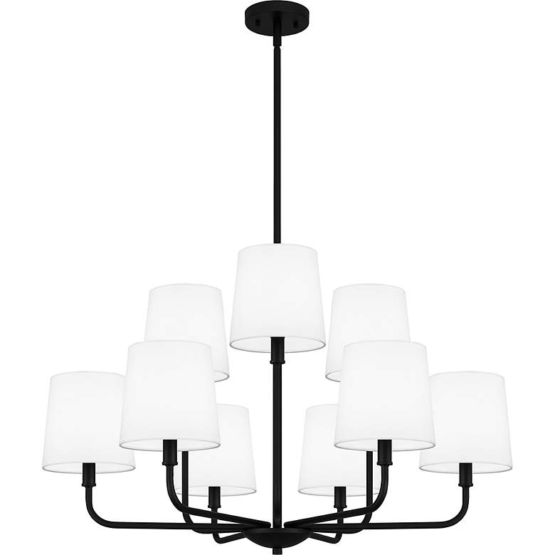 Image 5 Hinkley Gallagher 32" Wide 9-Light Two Tier Matte Black Chandelier more views