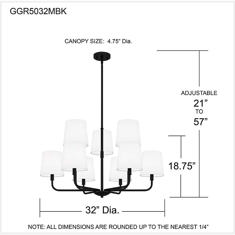 Image 7 Hinkley Gallagher 32" Wide 9-Light Two Tier Matte Black Chandelier more views