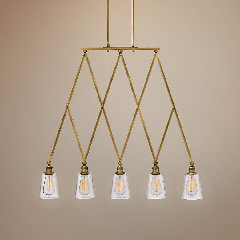 Image 1 Hinkley Gatsby 36" Wide Heritage Brass Pendant