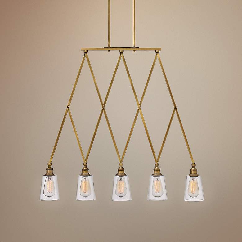 Image 1 Hinkley Gatsby 36 inch Wide Heritage Brass Pendant