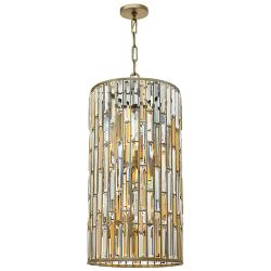 Hinkley Gemma 16" Wide Silver Leaf 2-Tier Drum Pendant Light