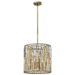 Hinkley Gemma 16" Wide Silver Leaf Crystal 3-Light Pendant