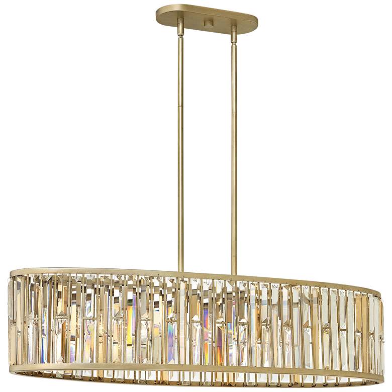 Image 2 Hinkley Gemma 45" Wide Silver Leaf 6-Light Oval Chandelier
