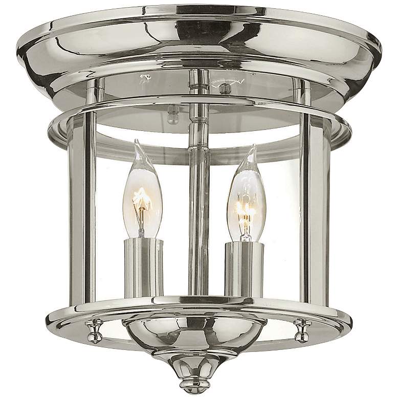 Hinkley Gentry 9 1/2&quot; Wide Polished Nickel Ceiling Light