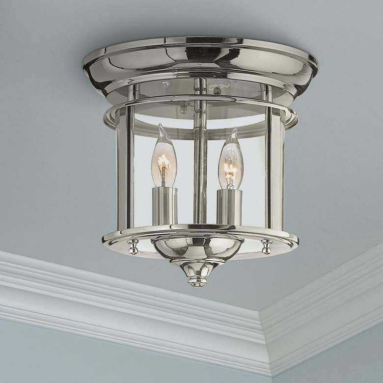 Image 1 Hinkley Gentry 9 1/2 inch Wide Polished Nickel Ceiling Light