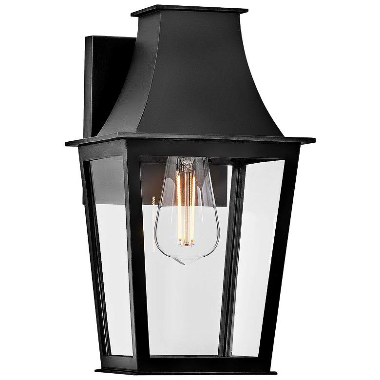 Image 1 Hinkley Georgetown 12 1/2" High Black Outdoor Wall Light