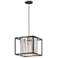 Hinkley Giada 12" Wide Open Black Cube and Crystal Glass Pendant