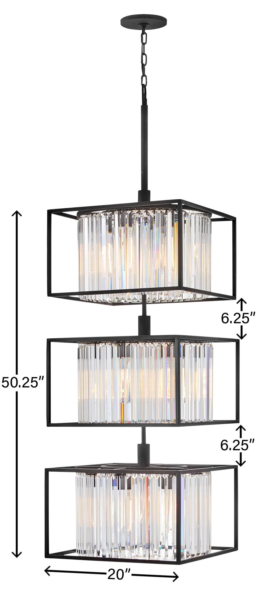 Hinkley Giada 20" Wide Black 18-Light Tiered Chandelier