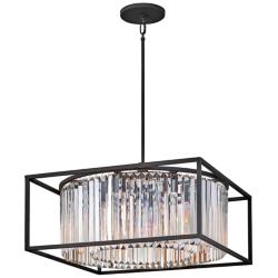 Hinkley Giada 24" Wide Black and Crystal Pendant Chandelier