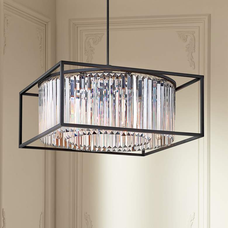 Image 1 Hinkley Giada 24" Wide Black and Crystal Pendant Chandelier