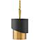 Hinkley Gigi 10" Wide Black and Heritage Brass Modern Mini Pendant