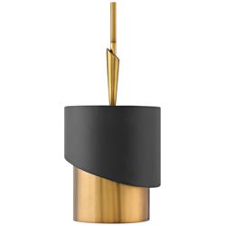 Hinkley Gigi 10" Wide Black and Heritage Brass Modern Mini Pendant