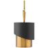 Hinkley Gigi 10" Wide Black and Heritage Brass Modern Mini Pendant