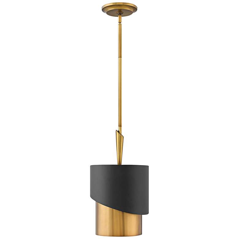 Image 3 Hinkley Gigi 10" Wide Black and Heritage Brass Modern Mini Pendant more views