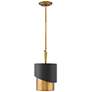 Hinkley Gigi 10" Wide Black and Heritage Brass Modern Mini Pendant