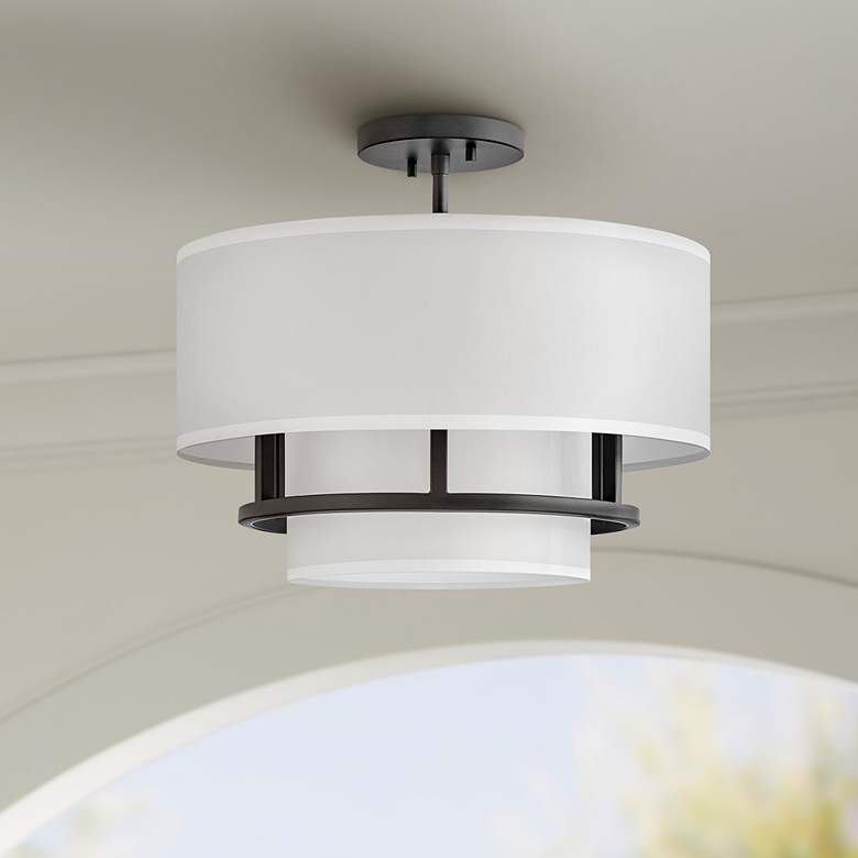 Image 1 Hinkley Graham 16" Wide Black 3 Light Ceiling Light