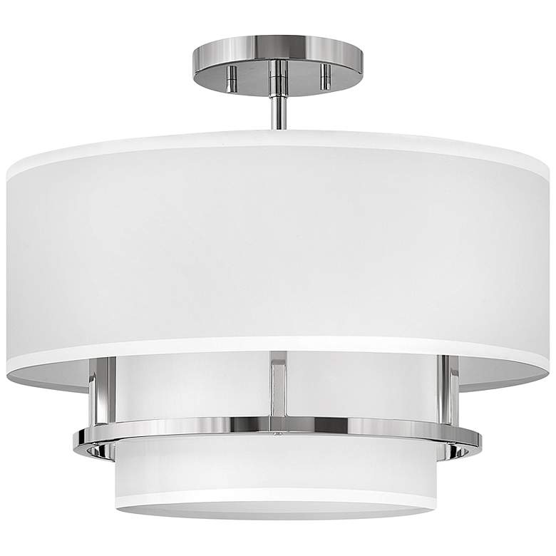 Image 2 Hinkley Graham 16 inch Wide Polished Nickel 3 Light Ceiling Light