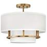 1_Hinkley Graham 16"W Lacquered Brass 3-Light Ceiling Light
