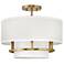 Hinkley Graham 16"W Lacquered Brass 3-Light Ceiling Light