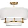 2_Hinkley Graham 16"W Lacquered Brass 3-Light Ceiling Light more views