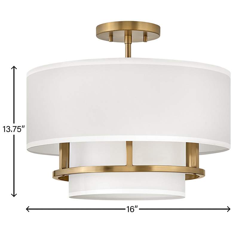 Image 5 Hinkley Graham 16"W Lacquered Brass 3-Light Ceiling Light more views