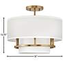 5_Hinkley Graham 16"W Lacquered Brass 3-Light Ceiling Light more views