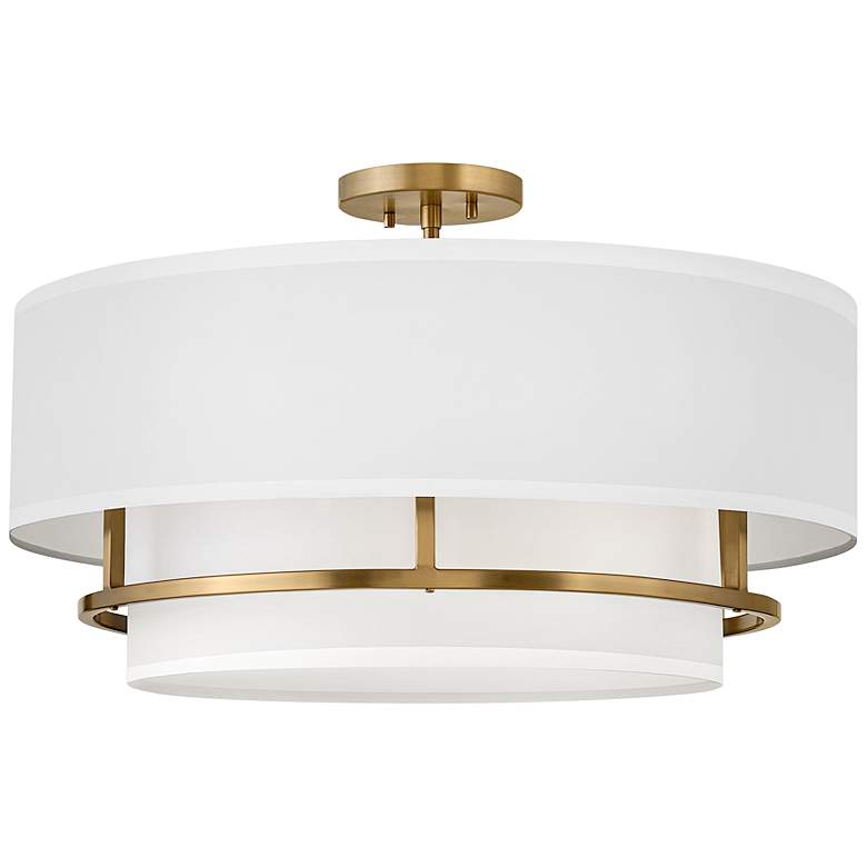 Image 2 Hinkley Graham 23 inch Wide Lacquered Brass 4 Light Ceiling Light