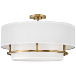 Hinkley Graham 23" Wide Lacquered Brass 4 Light Ceiling Light