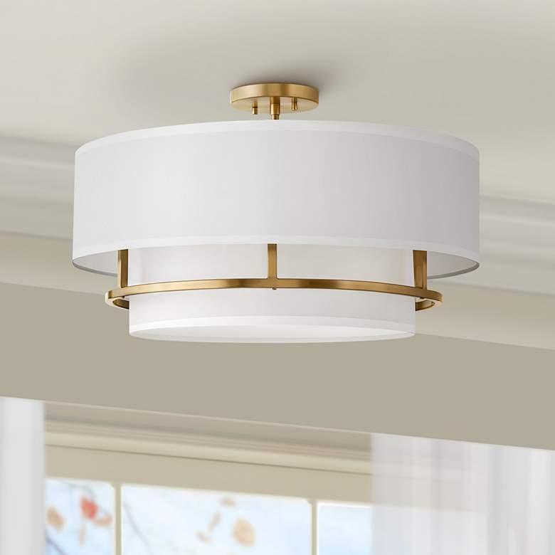 Image 1 Hinkley Graham 23" Wide Lacquered Brass 4 Light Ceiling Light