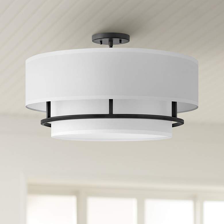 Image 1 Hinkley Graham 23" Wide Modern White and Black 4-Light Ceiling Light