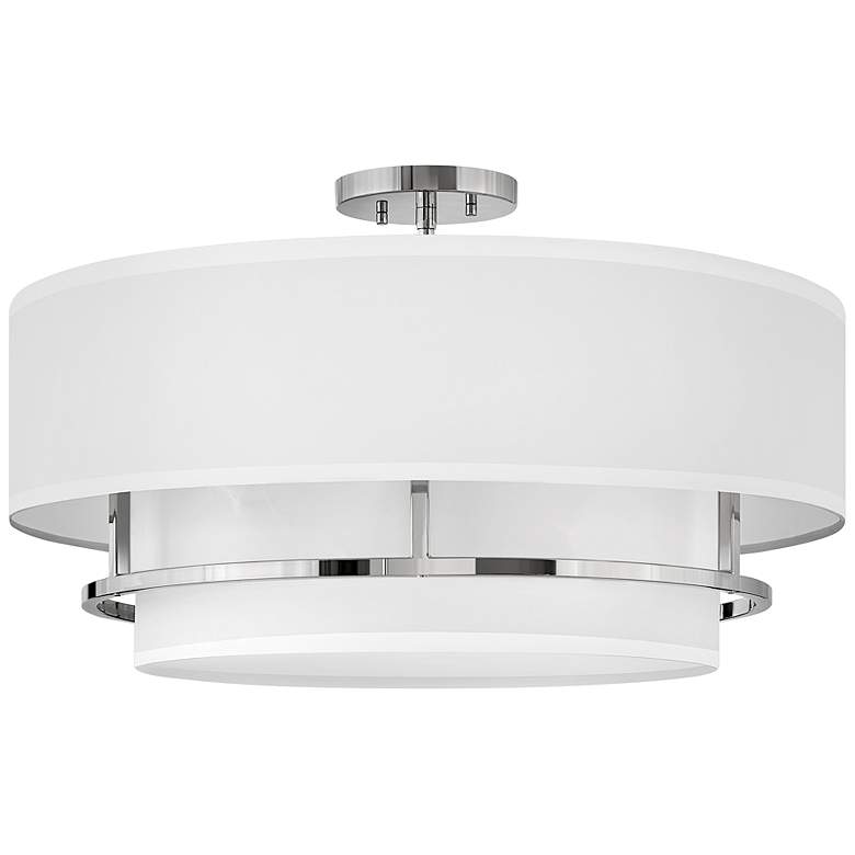 Image 2 Hinkley Graham 23 inch Wide Polished Nickel 4 Light Ceiling Light