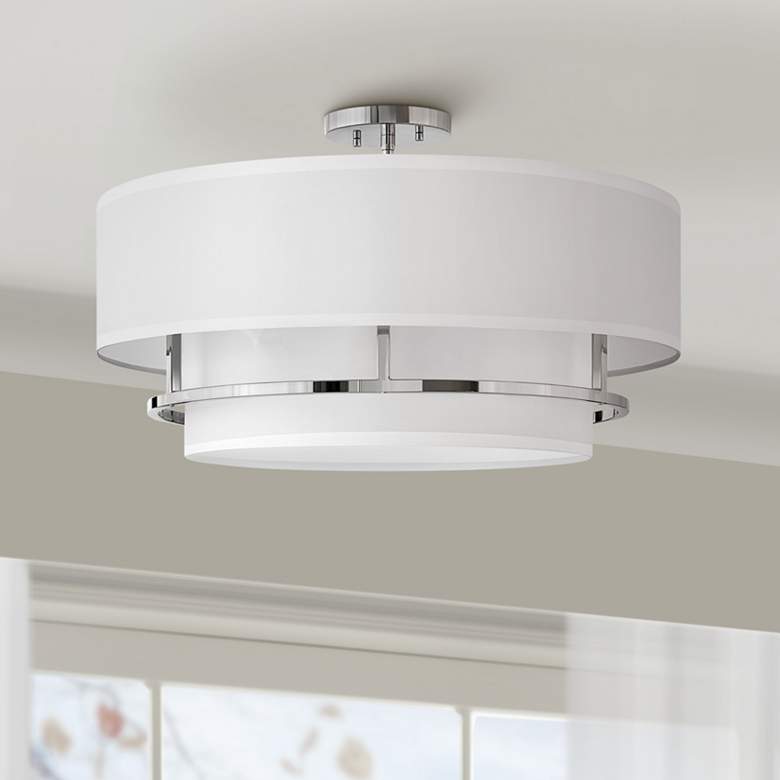 Image 1 Hinkley Graham 23" Wide Polished Nickel 4 Light Ceiling Light