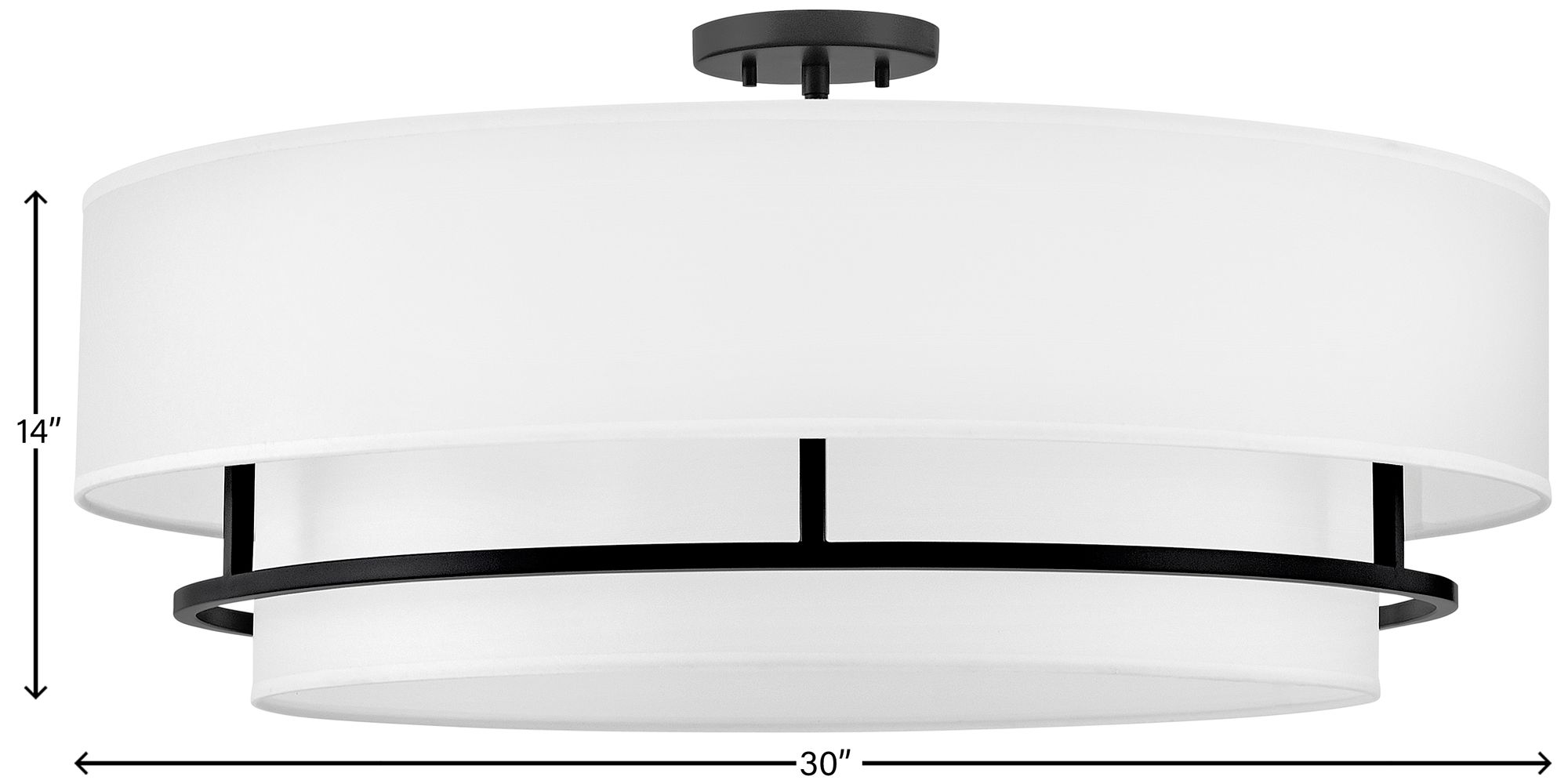 Hinkley Graham 30" Wide Black and White Large Modern Ceiling Light