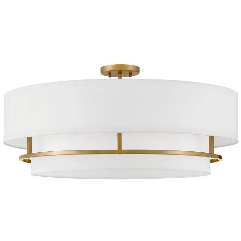 Image 1 Hinkley Graham 30" Wide Lacquered Brass Metal Ceiling Light