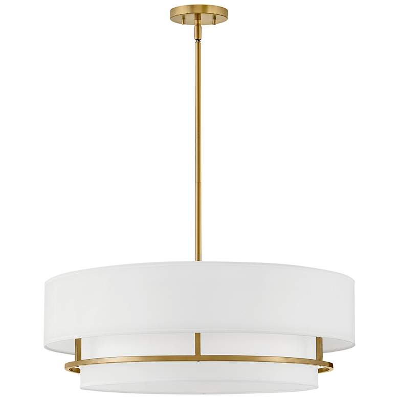Image 5 Hinkley Graham 30" Wide Lacquered Brass Metal Ceiling Light more views