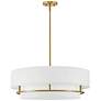 5_Hinkley Graham 30" Wide Lacquered Brass Metal Ceiling Light more views