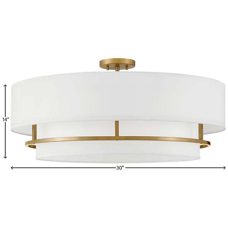Image 6 Hinkley Graham 30" Wide Lacquered Brass Metal Ceiling Light more views